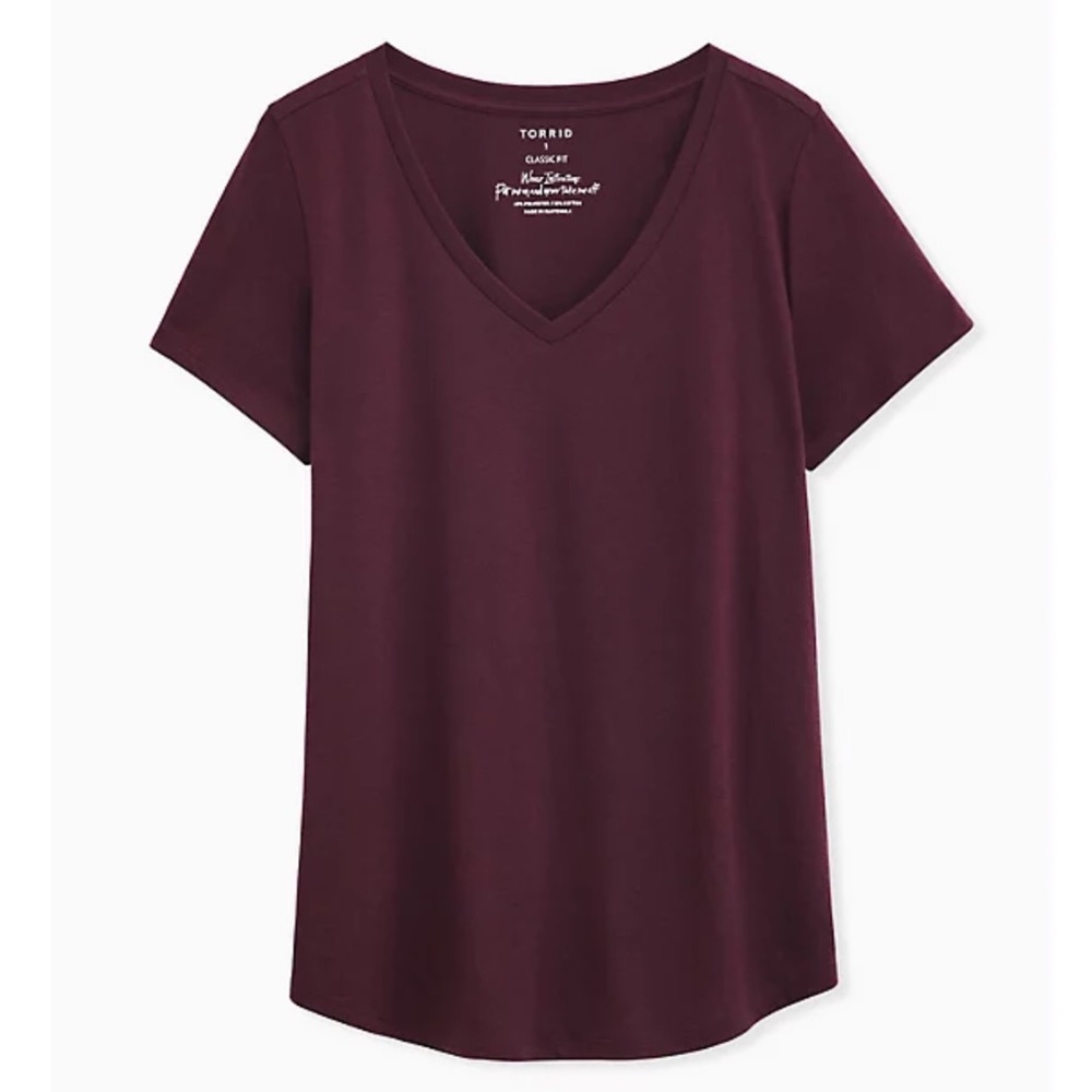 Torrid Girlfriend Tee - Signature Jersey Burgundy